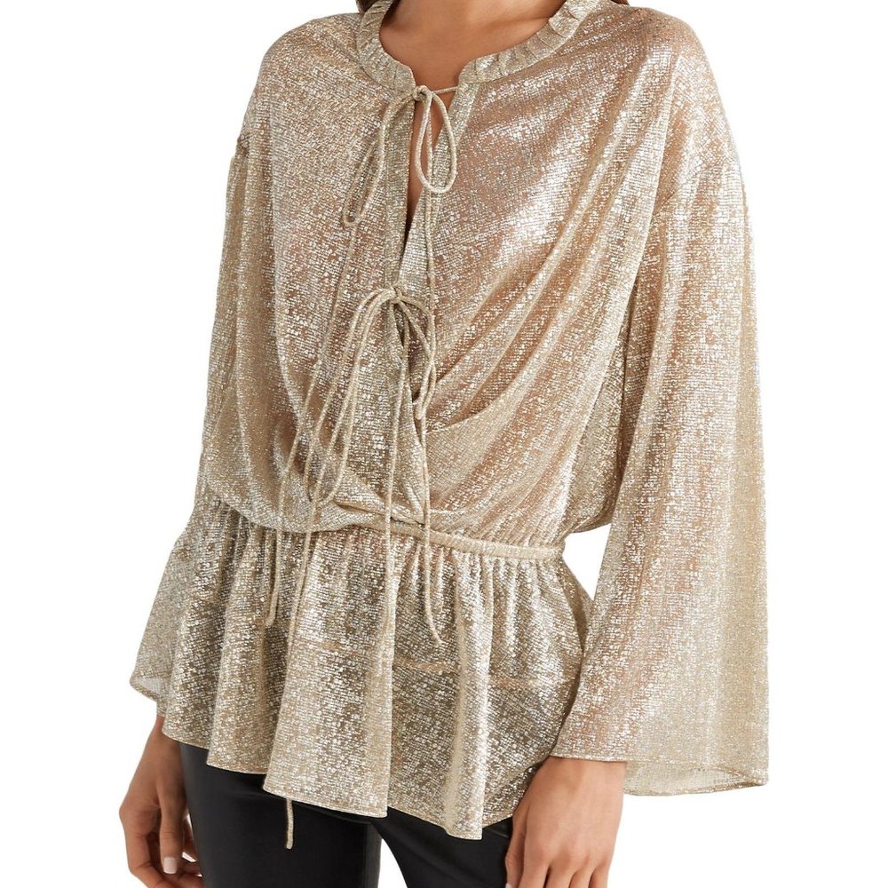 Iro Spacious Golden Metallic Top